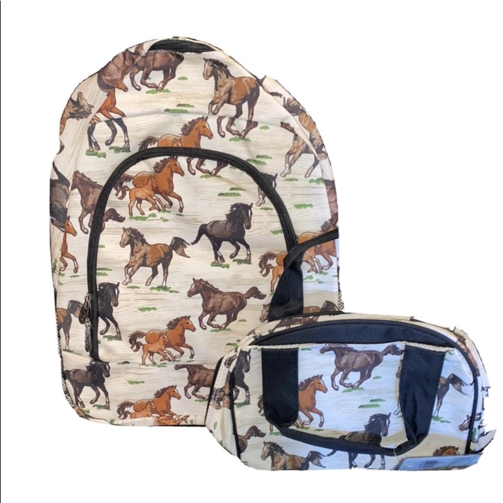 NGIL Horse theme backpack and lunch box New